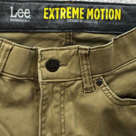 Lee Mens Pants Size 29x32 Hemmed Extreme Motion Khaki Casual Straight Tapered Po - Picture 7 of 13